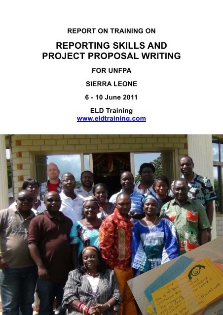 Reporting Skills and Project Proposal Writing - ELD Training