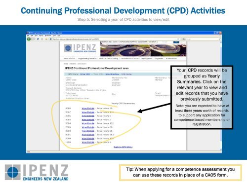 Competence Development Record Keeping Tutorial - Ipenz
