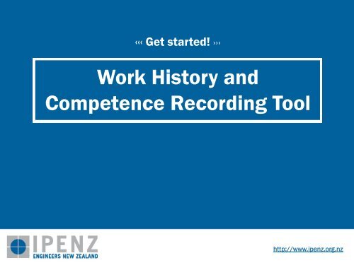 Competence Development Record Keeping Tutorial - Ipenz
