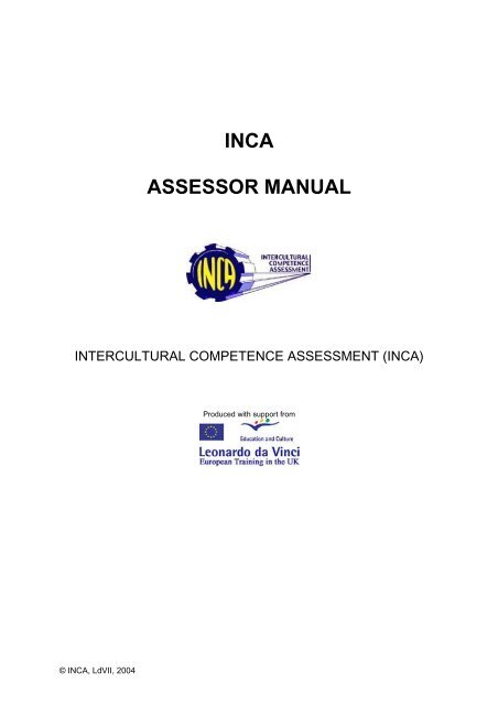 Assessor Manual - INCA project