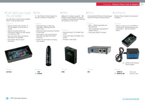 Product Catalogue - Clock Audio