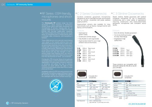 Product Catalogue - Clock Audio