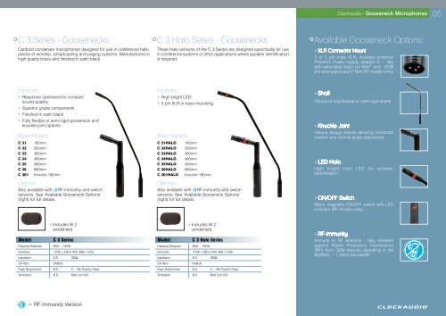 Product Catalogue - Clock Audio