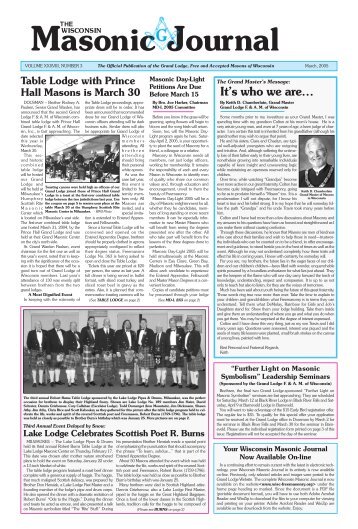 march 2005.qxp - Freemasons of Wisconsin