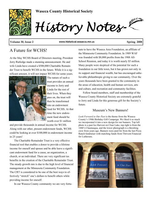History Notes- - Waseca County Historical Society
