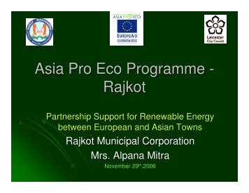 Asia Pro Eco Programme- Rajkot - Local Renewables