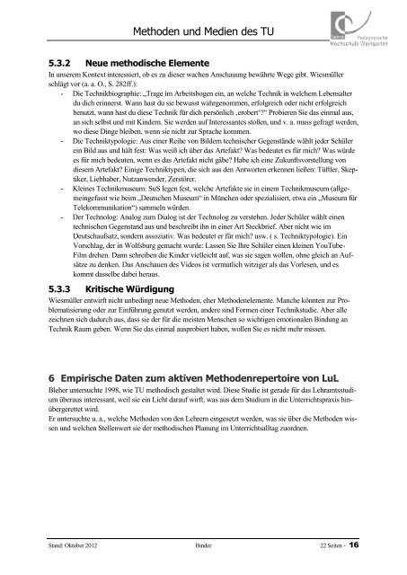 Methoden und Medien - Pädagogische Hochschule Weingarten