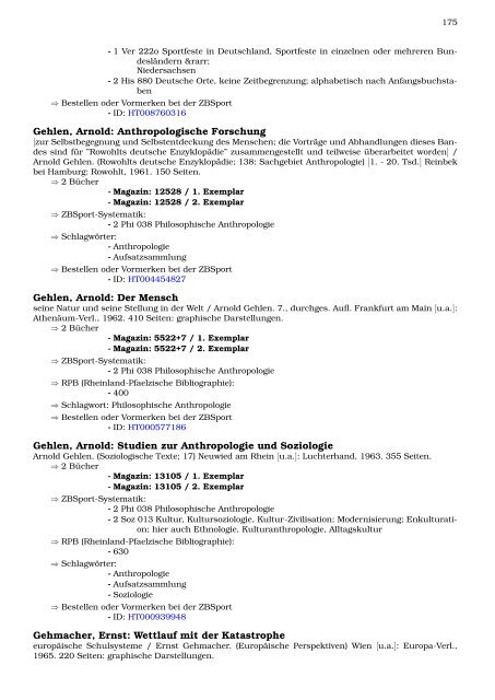 Neukatalogisate ZBSport - Zentralbibliothek der Sportwissenschaften