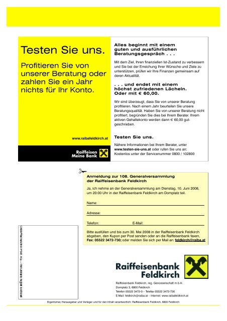 Geschäftsbericht 2007 (pdf) - Raiffeisenbank Feldkirch