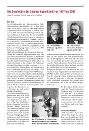 Die Geschichte der Zürcher Augenklinik von 1907 bis 2007 - ophta