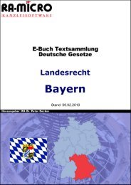 RA-MICRO E-Gesetze: Bayerisches Landesrecht / Stand 09.02.10