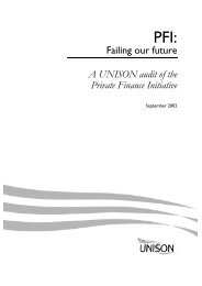 PFI: Failing our future - Unison