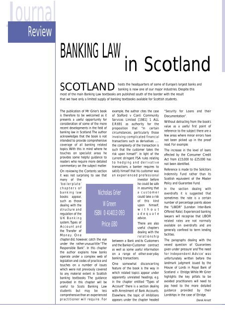 OF THE LAW SOCIETY OF SCOTLAND - The Journal Online