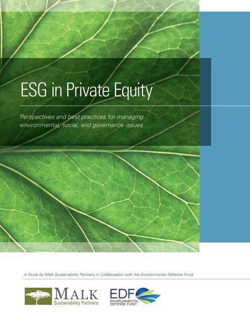 ESG In Private Equity - A Study By MSP - Actis