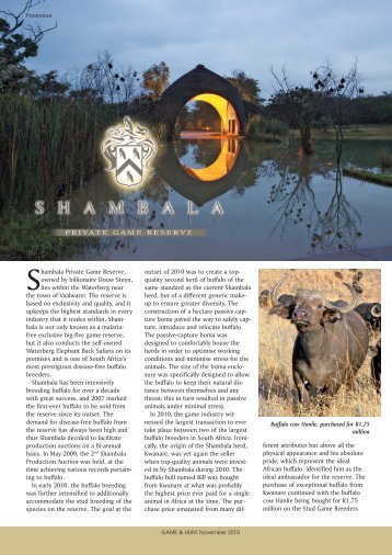 Shambala Private Game Reserve, owned by billionaire Douw Steyn ...