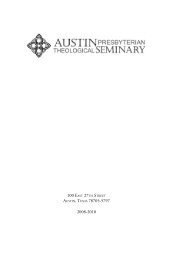 Catalogue 2008 Book - Austin Presbyterian Theological Seminary