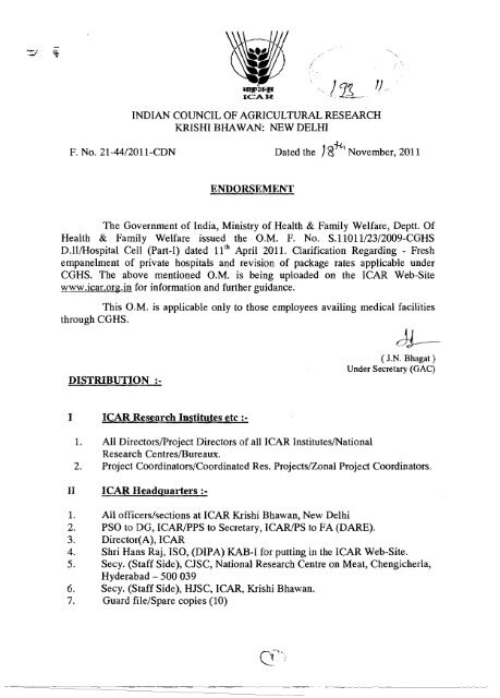 Fresh empanelment of private hospitals and - Indian Council of ...