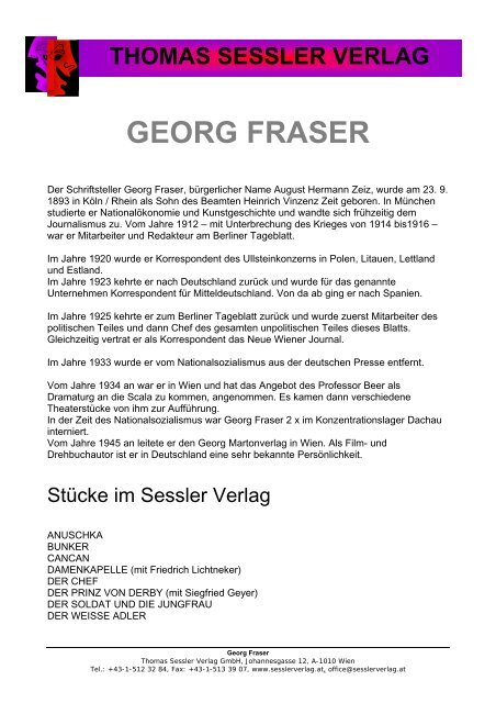 GEORG FRASER - THOMAS SESSLER - Verlag