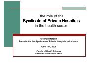 Syndicate of Private Hospitals - Syndicate of Hospitals in Lebanon