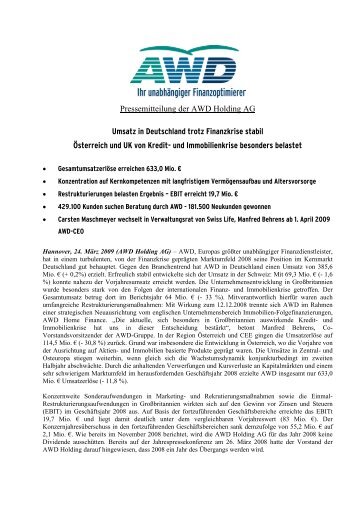 Pressemitteilung der AWD Holding AG Umsatz in ... - Swiss Life