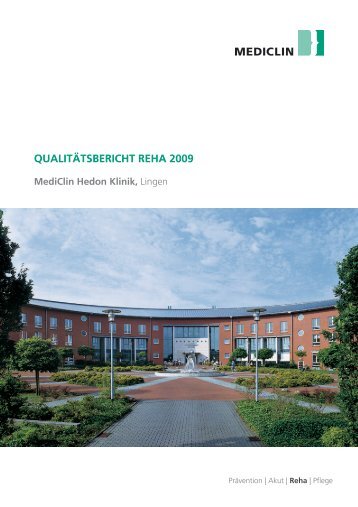 Qualitätsbericht Reha 2009 - Hedon-Klinik