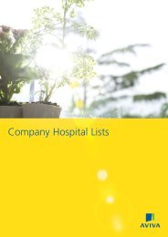 Company Hospital Lists - Aviva