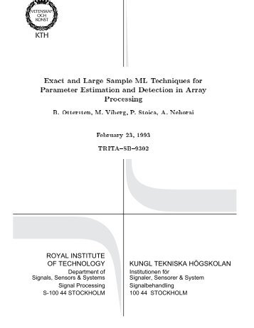 Exact and Large Sample ML Techniques for Parameter Estimation ...