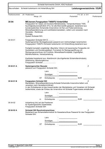 Zusammenstellung (EUR) - Schiedel