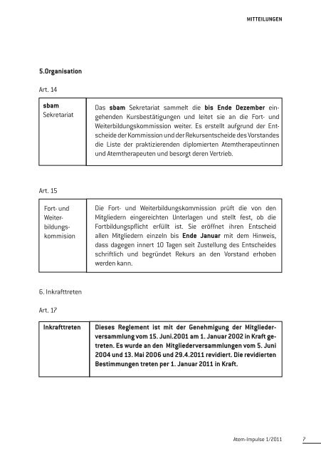 AtemImpulse 1/2011 - sbam