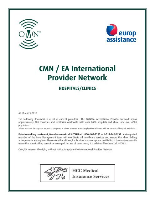 Cmn Ea International Provider Network Work And Travel