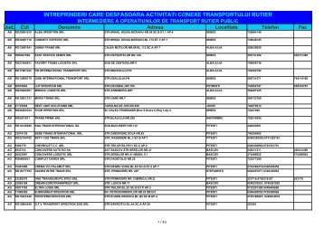 intreprinderi care desfasoara activitati conexe transportului rutier