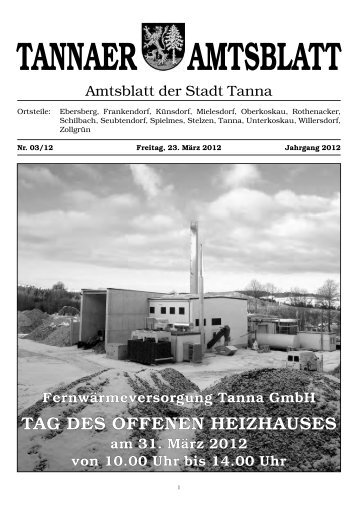 TANNAER AMTSBLATT - Stadtverwaltung Tanna