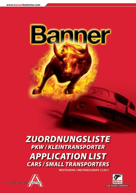 ZUORDNUNGSLISTE APPLICATION LIST