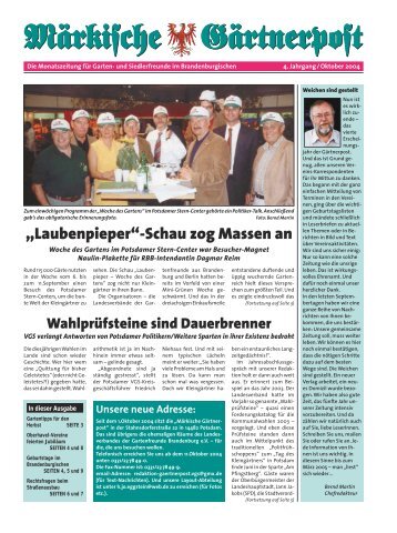 „Laubenpieper“-Schau zog Massen an - Kreisverband Potsdam der ...