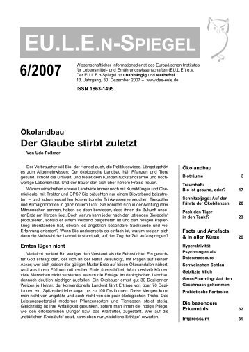 Ökolandbau: Der Glaube stirbt zuletzt - Europäisches Institut für ...