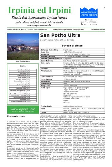 Rivista dell'Associazione Irpinia Nostra San Potito Ultra - Irpinia.biz