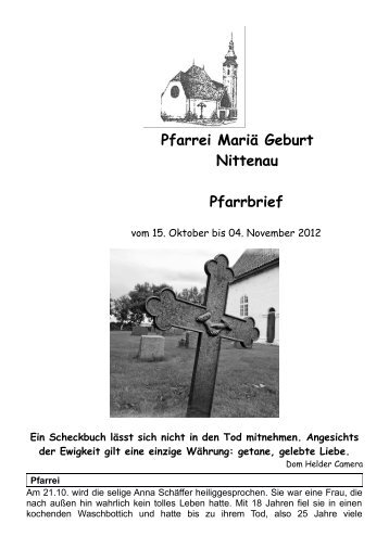 Pfarrbrief Pfarrei Nittenau