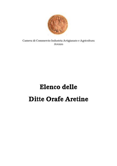 Elenco delle Ditte Orafe Aretine - Camera di Commercio Arezzo