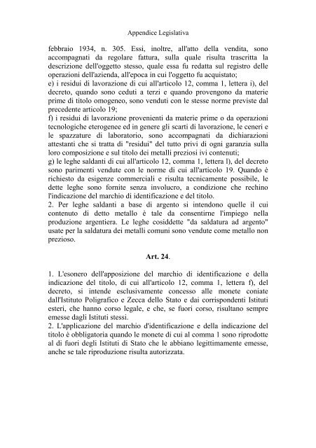 Elenco delle Ditte Orafe Aretine - Camera di Commercio Arezzo