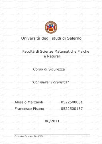 Università degli studi di Salerno - Dipartimento di Informatica ed ...