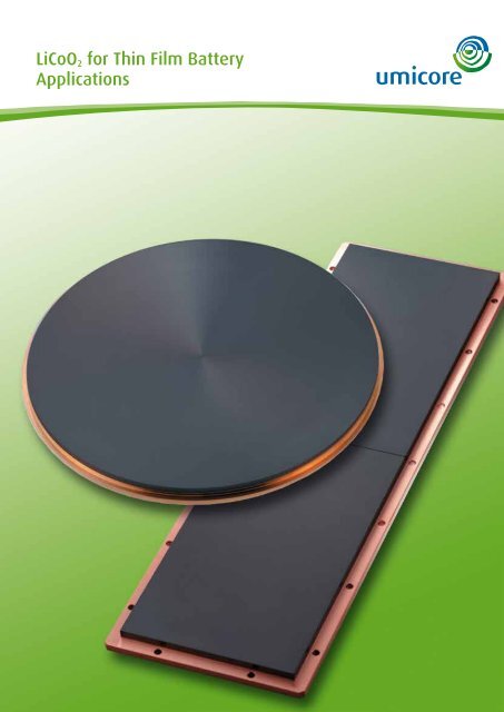 LiCoO2 for Thin Film Battery Applications - Umicore Thin Film Products