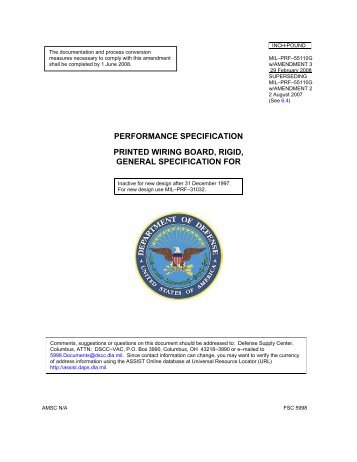 MIL–PRF–55110G with Amendment 3