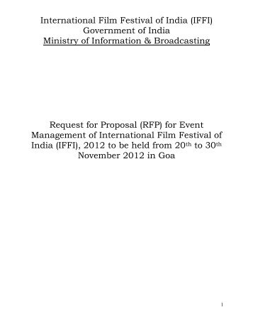 Request for Proposal (RFP) for Event Management of - International ...