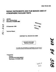 radiac instruments and film badges used at atmospheric nuclear tests