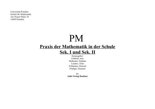 Praxis der Mathematik in der Schule Sek. I und Sek. II - Institut für ...