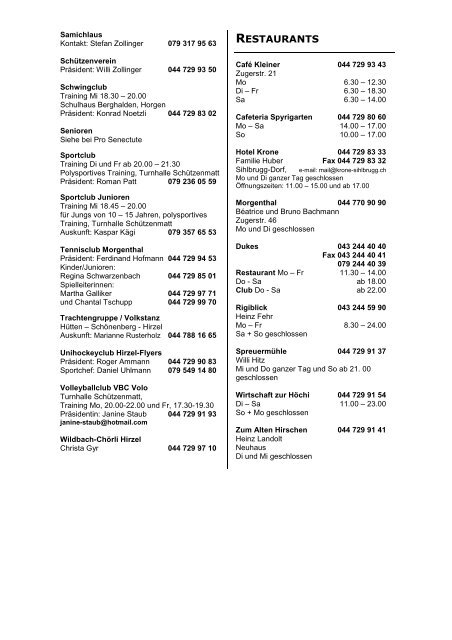 Dorfblatt 79 - Gemeinde Hirzel