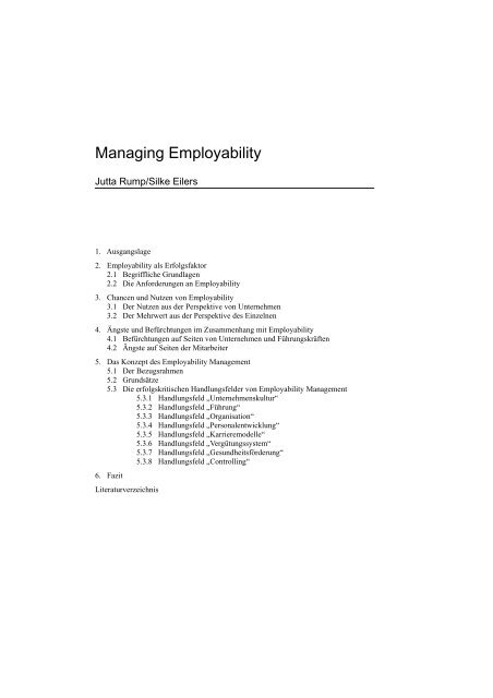 Managing Employability