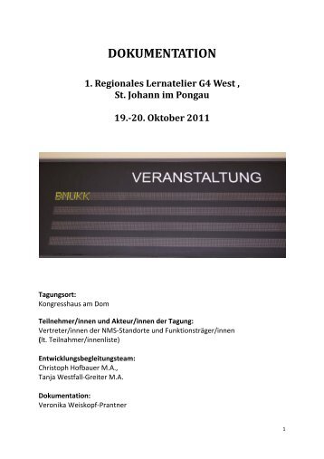 1. RLA G4 West St. Johann/Pongau 10 - NMSvernetzung