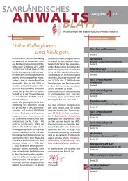 Download Anwaltsblatt 4/ 2011 - SAV Saarländischer Anwaltverein