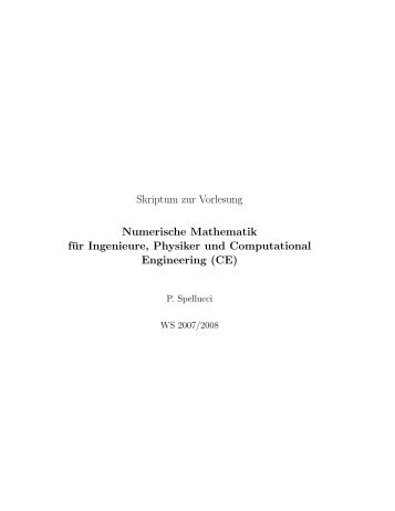 Skriptum zur Vorlesung Numerische Mathematik für Ingenieure ...